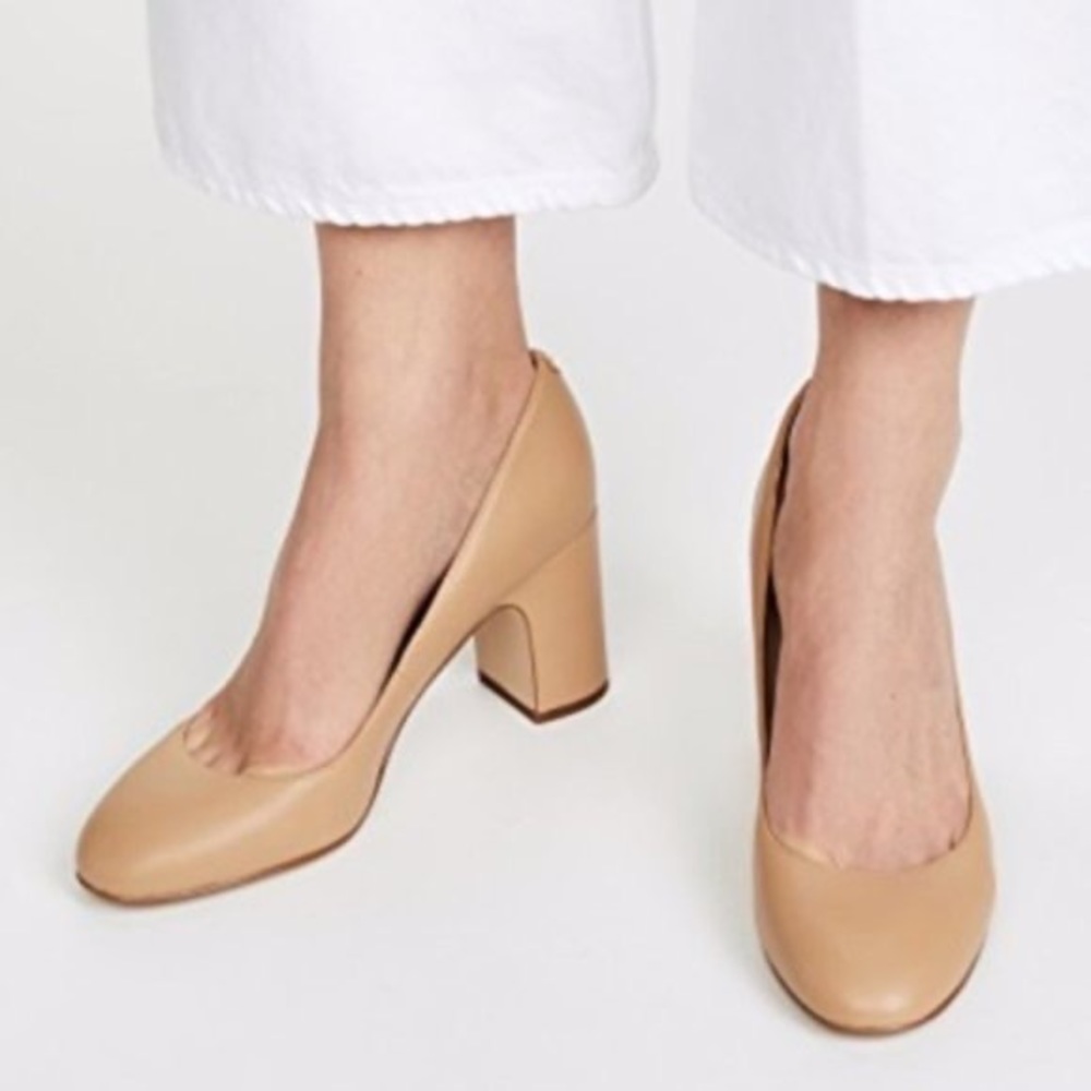 New Without Tags Sam Edelman Nude Junie Pump Heels 8.5 - Sand Leather